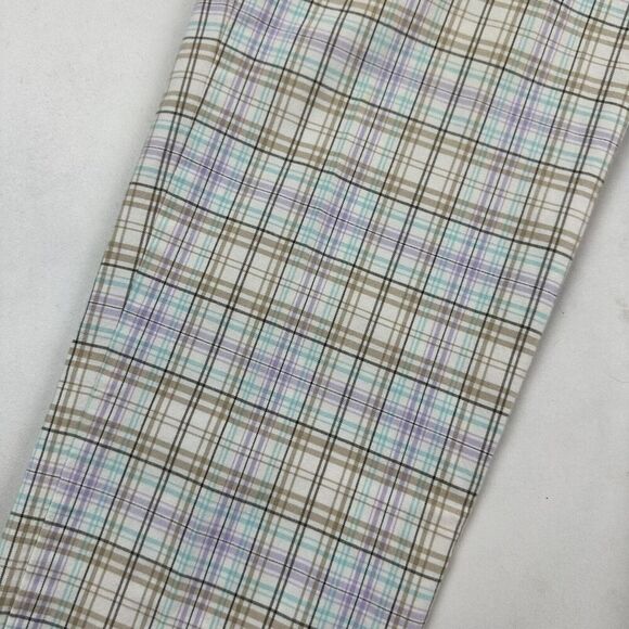VTG Talbots White Multicolor Plaid Cropped Pants Stretch Cotton Spandex Sz 4 - Picture 5 of 10